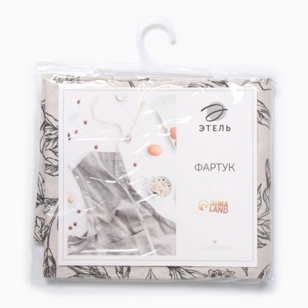 Apron Ethel "Black Flowers" 60x70cm, 100% HL, sarzha 190 g/m2-13