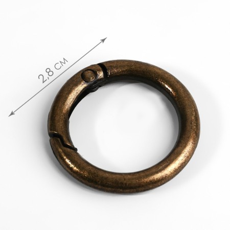 Karabin ring, d = 20/28 mm, thickness - 4 mm, 5 pcs, bronze color-1