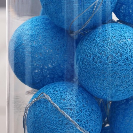 Garland "thread" 5 m with nozzles "Blue Blueberry", IP20, transparent thread, 20 LED, white glow, 220 V-10