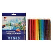 Pencils of watercolor 24 colors, beam 