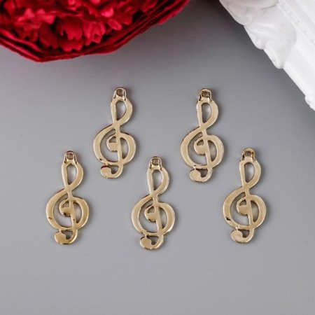 Decor for creativity Metal "Violin key" gold 2.9x1.3 cm-2