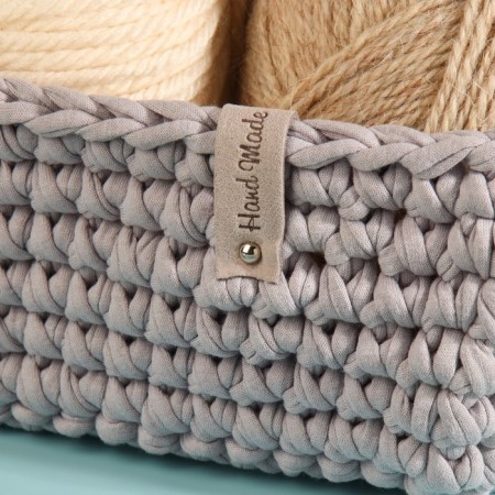 Tag with the "Hand Made" button, 8 × 1.5 cm, 10 pcs, color gray color-3