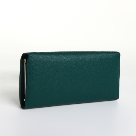 Women's wallet on magnet, green color-1