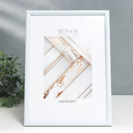 Photo frame Plastic "Mira" 21x29.7 cm, (A4) White (plastic screen)