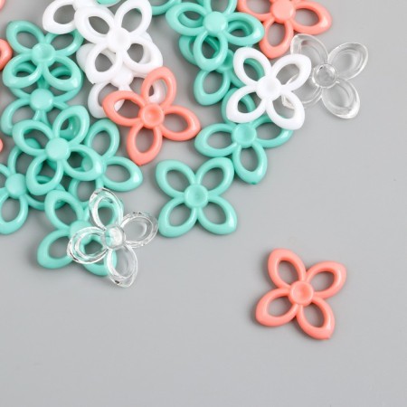 Decor for creativity "Flower. Mint, peach, white and transparent" nr 20 g 2.8x2.8x0.4 cm-2