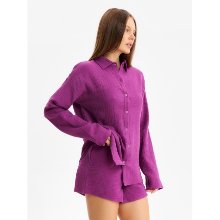 Комплект женский (рубашка, шорты) KAFTAN Basic р. 52-54 сиреневый-2