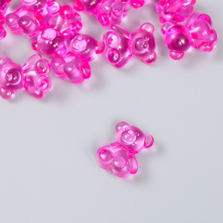 Decor for creativity Plastic "Bear" bright pink set of 25 pcs 1.8x1.5x1 cm-1
