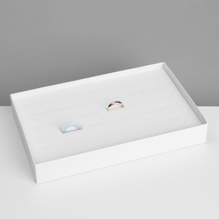 Standing for jewelry "Casket" 36 seats, 21.5 × 15.5 × 3 cm, white color-2