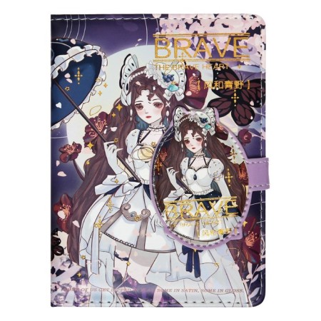 Gift notebook, A6, 100 sheets, a colored block, with a curly knife on a magnet, "anime", mix-2