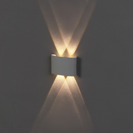 Facade lamp "Semesfer", FSD-009, 4W, 3000k, 2 rays, IP65, 220V, metal, white-1