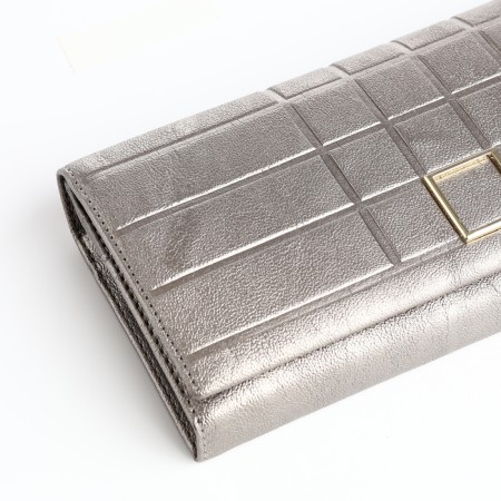 Women's wallet on a magnet, silver color-2