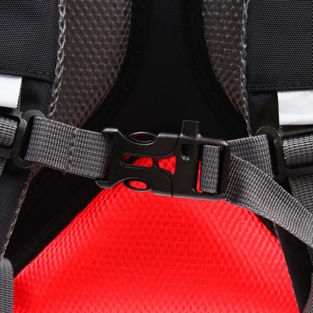 School backpack, 39 x 26 x 19 cm, Grizzly 156, ergonomic back, laptop compartment, black/gray/red RB-156-2_6-10
