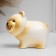 Piggy bank "Bear" white with gold, 11cm