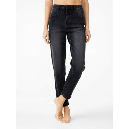 Women's jeans with a high landing CONTE Elegant Mom Fit, size XS, color Washed Black-7