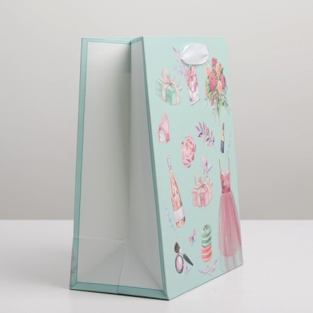 Gift laminated vertical, packaging, “pink tenderness”, MS 18 x 23 x 10 cm-2