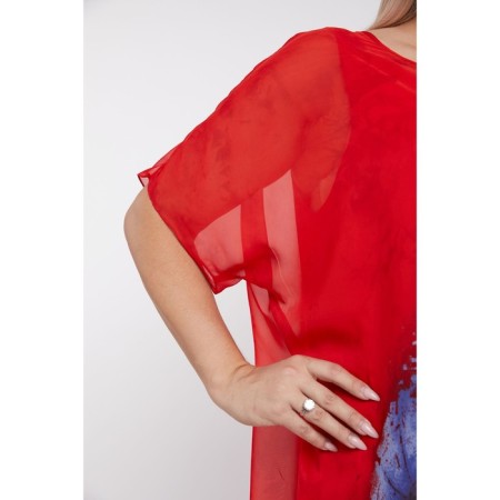 Women's dress, size 66, red color-5