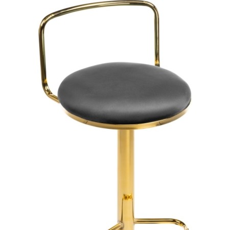 Baric chair Lusia metal/velor, gold/gray 38x40x84 cm-4