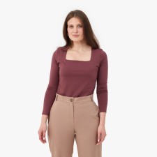 Women's longliva minku: Basic line burgundy color, river 48