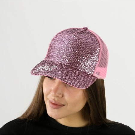 Women's cap with time to glow rhinestones, pink color, rr 56-4
