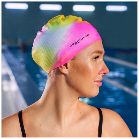 TwinTop swimming cap, silicone, girth 54-60 cm, Mix color-3