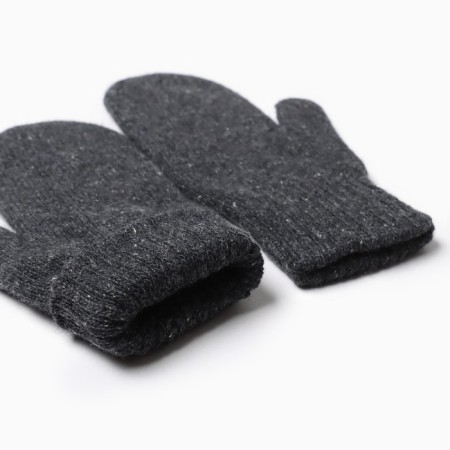 Two -layer woolen mittens, graphite color, size m-2