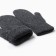 Two -layer woolen mittens, graphite color, size m