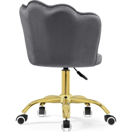 Computer chair BUD GREY, Metal/velor, Gold/Gray 55x47x75 cm-3