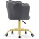Computer chair BUD GREY, Metal/velor, Gold/Gray 55x47x75 cm