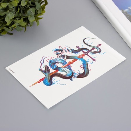 Tattoo on the body color "Snake. Self -destruction" 11.4x21 cm-1