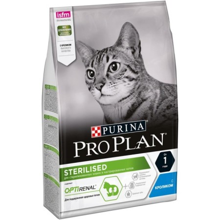 Dry food Pro Plan for castrated cats and sterilized cats, rabbit, 3 kg