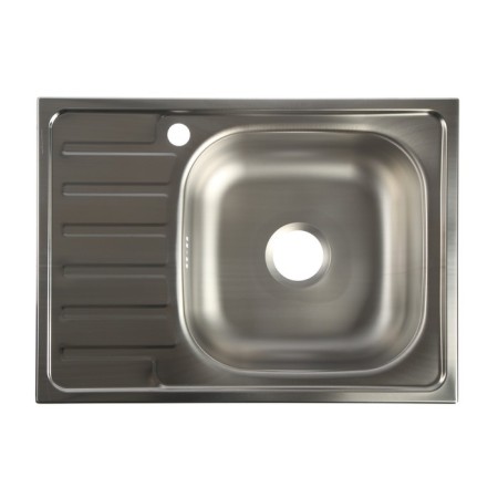 Kitchen sink "Vladiks", cut, with a siphon, 66x48 cm, right, stainless steel 0.6 mm