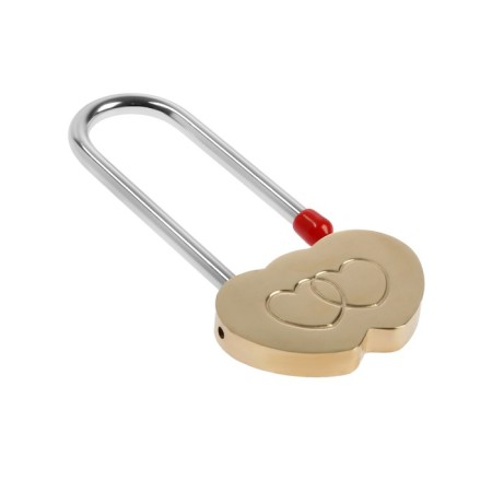 The castle of a hinged "gait" heart, 240x24 mm, 2 keys, color brass-4