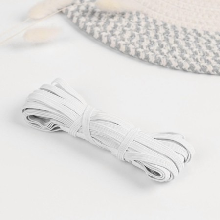 Linen gum, 6 mm, 10 ± 1 m, white color