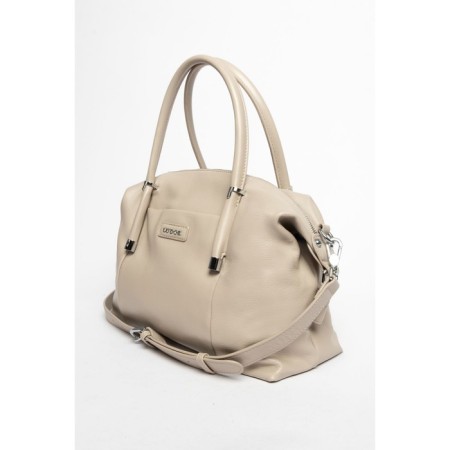 Female bag, genuine leather, ludor beige, 35x12x26 cm-1