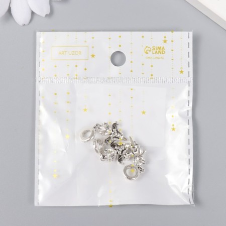 Bale with a suspension metal for creativity "Dragon" silver 1x2.2 cm-3