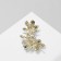 Brooch "Flower" trio, white-green color in gold