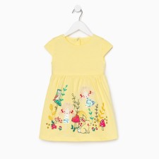 Dress for girls, yellow color, height 92 cm
