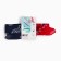 Women's scarf, red/blue color, size 53x53
