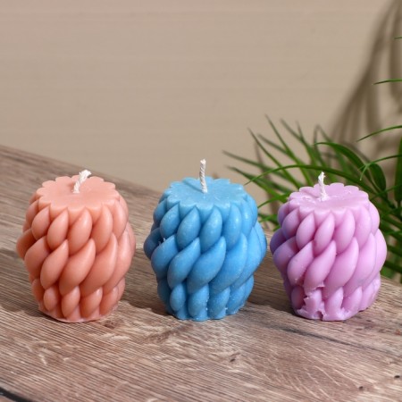 Candle "Drops" 6x6x6 cm, soy wax-3