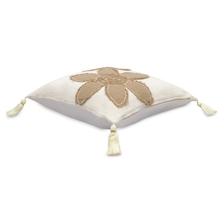 Decorative pillow with Flowers Ethnic applique, size 45x45 cm-2