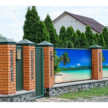 Photo Banner, 250 × 200 cm, with photo printing, eyelets step 1 m, "beach", Greengo-1