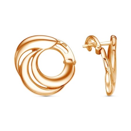 Earrings "minimal" a wave, gilding