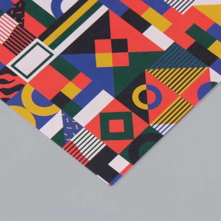 Scrapbooking paper "Color Geometry" density 180 grams set 10 pcs 15.5x17 cm-3