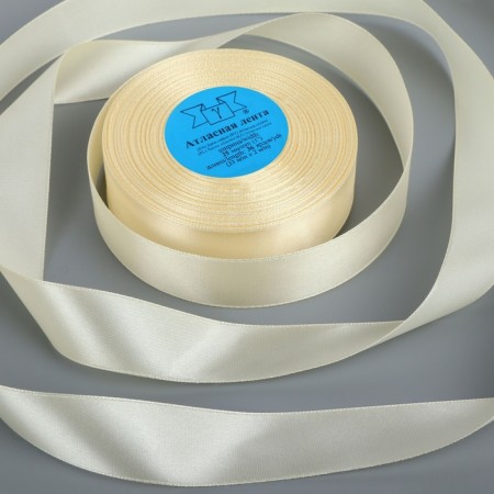 Satin tape, 25 mm × 33 ± 2 m, cream # 008 color