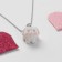 Children's pendant "chosen" bunny, white color in silver