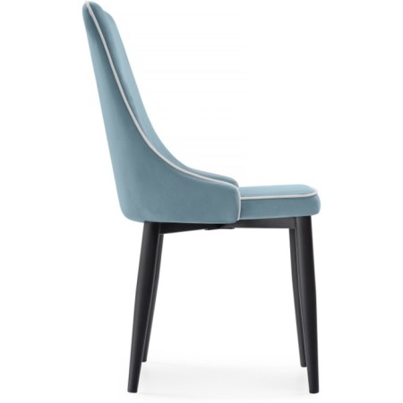 SHART on a metal frame Kora 1 metal/velor, black/blue 46.5x45x88 cm-2