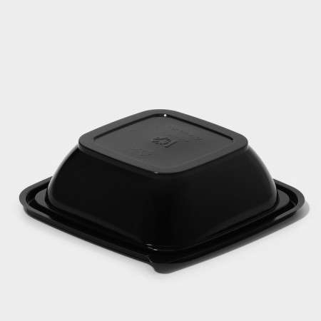 Disposable plastic container, UPK-1212, 250 ml, 12.6 × 12.6 × 3.8 cm, black, 50 pcs/un-1