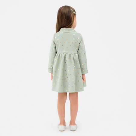 Платье детское KAFTAN "Сердечки", р. 32 (110-116), зеленый-2