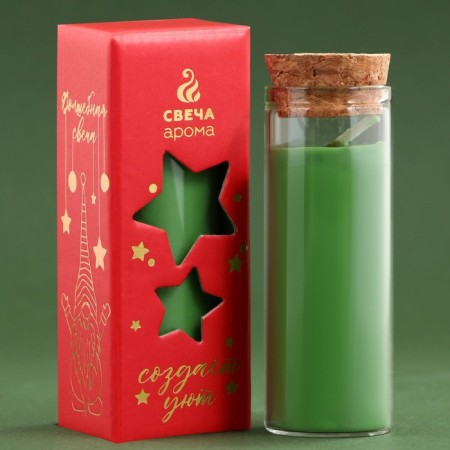 New Year's candle in the spruce cones flask-2