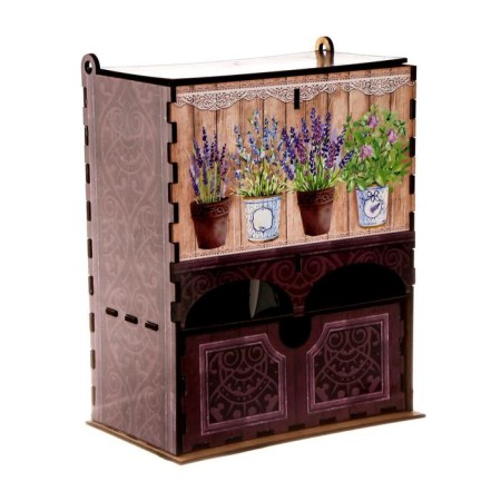 Tea house double with a box "Lavender in peas" 20x8.7x15.2 cm-4